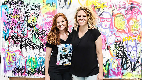 Amber Goldhammer and Davia King mural ShockBoxx Project